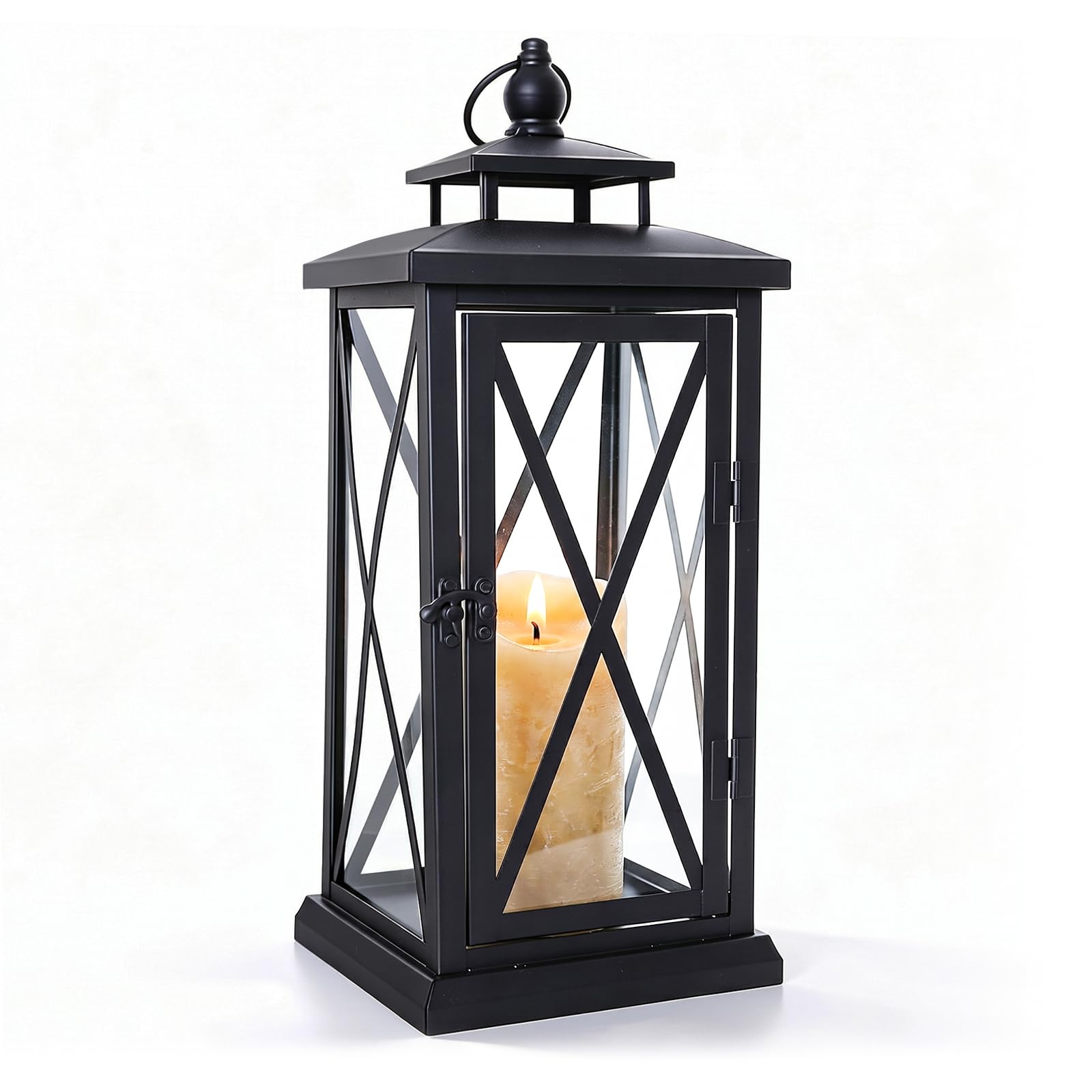 Laternen für draußen Grablaterne Friedhof Wetterfest, 40 cm Laterne Outdoor Windlicht, Große Laternen Metall Kerzen deko Grabschmuck Grabdekoration, Tischdeko Outdoor Grablicht windlicht