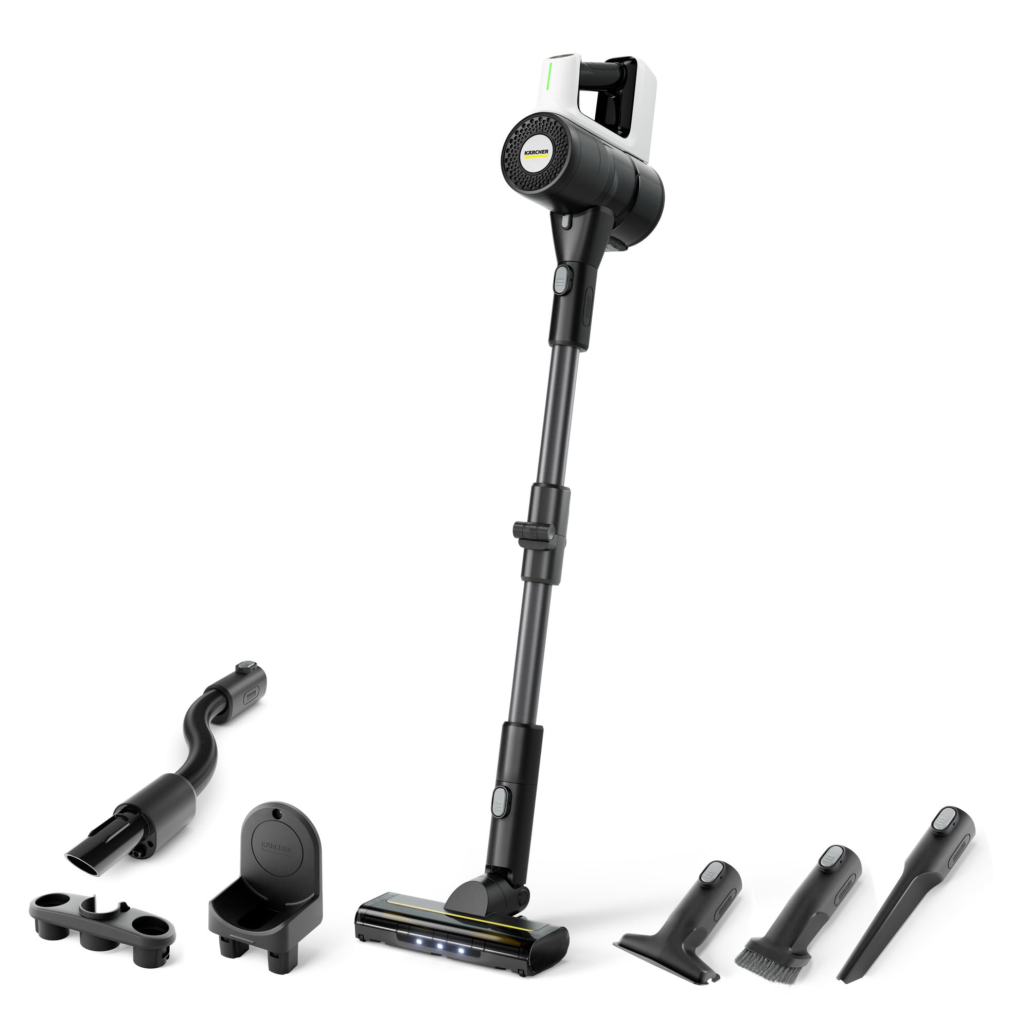 KÄRCHER aspiradora a batería VCS 3 Nano Flex, duración: hasta 50 min, Tubo articulado, Manguera Flexible, Boquilla LED para Suelos, Boquilla para Ranuras, Pincel para Muebles, 1 batería de 22 V