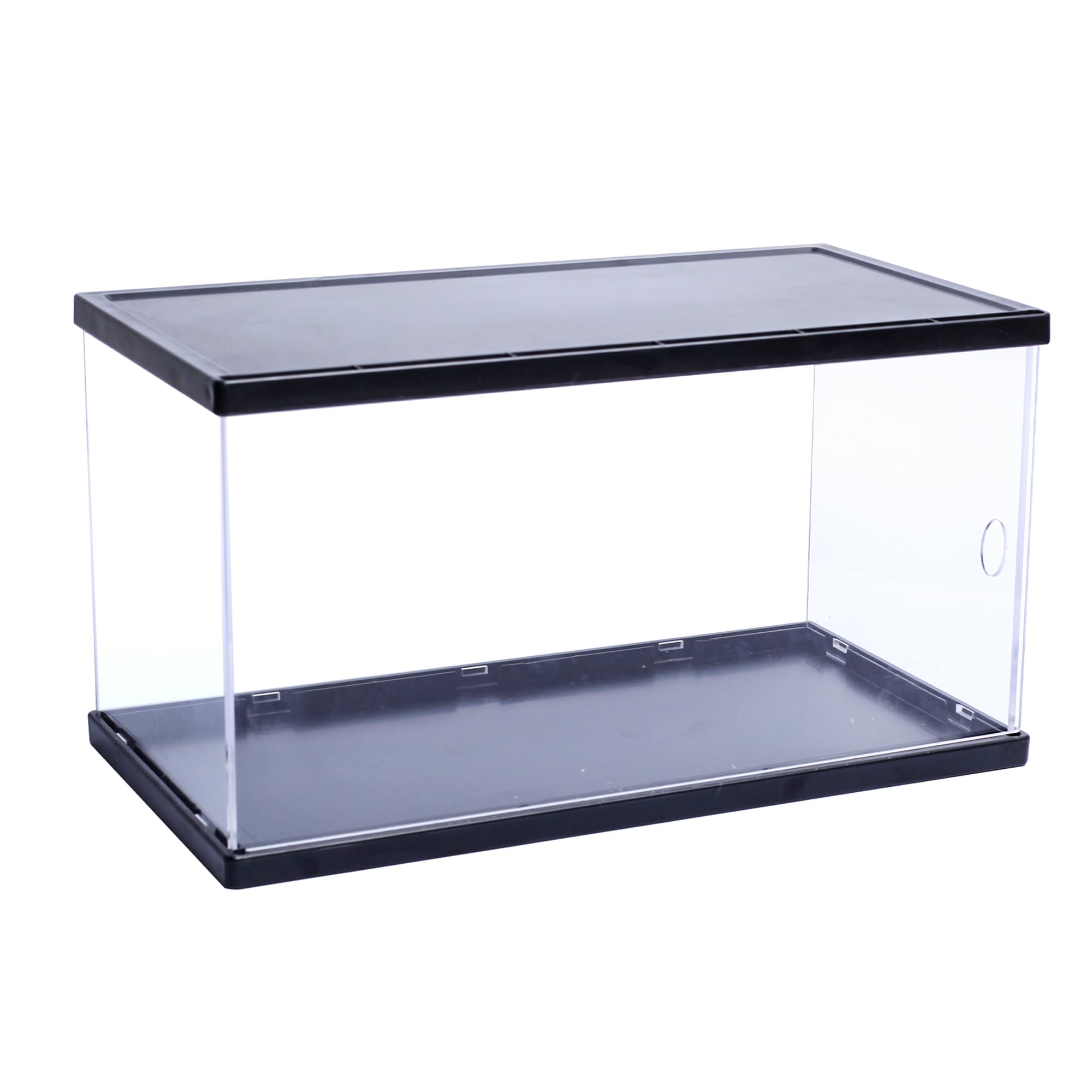 Acrylic Clear Display Case with White Lid and White Base, Clear Dustproof Protection Showcase, Display Box Storage Holder for Toy Collectibles ( 11.8 X 6.3 X 6.3 INCH ) (Black)