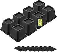 Vista 35 de Paquete de 12 elevadores de muebles de 1 pulgada, elevadores de cama ajustables resistentes para mesa, escritorio, sofá, gabinete, marco de cama