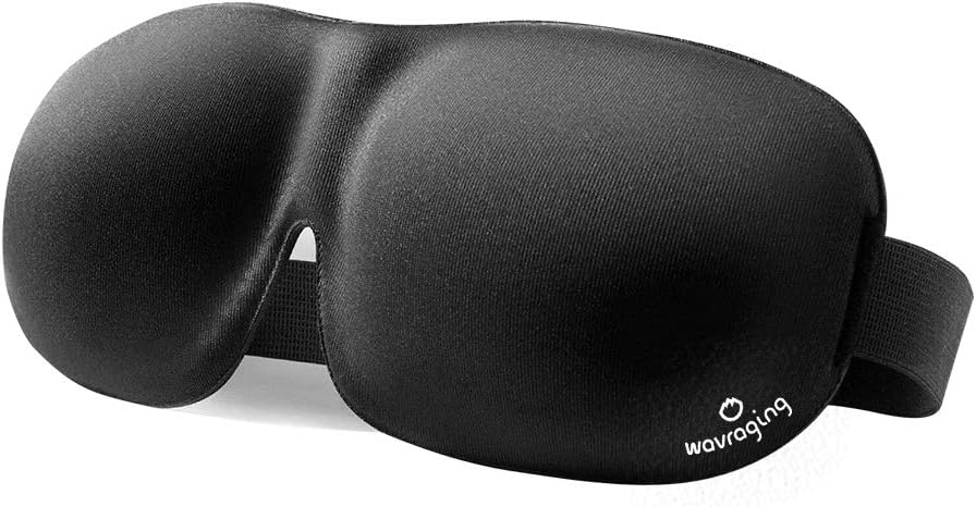 Eye Mask, Sleep Mask for Men Women, Eye Cover for Sleeping 3D Contoured 100% Blackout Patented New Design Eye Mask with Free Ear Plugs and Carry Pouch
