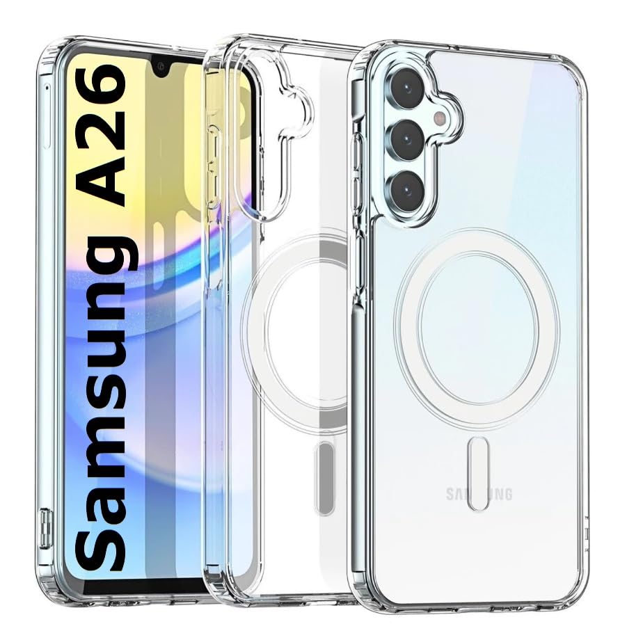 Image of REALCASE for Samsung Galaxy A26 5G | Magnetic Clear Case | Durable, Scratch-Resistant | Slim Transparent Compatible with MagSafe | Protective TPU Bumper Back Cover for Samsung Galaxy A26 5G