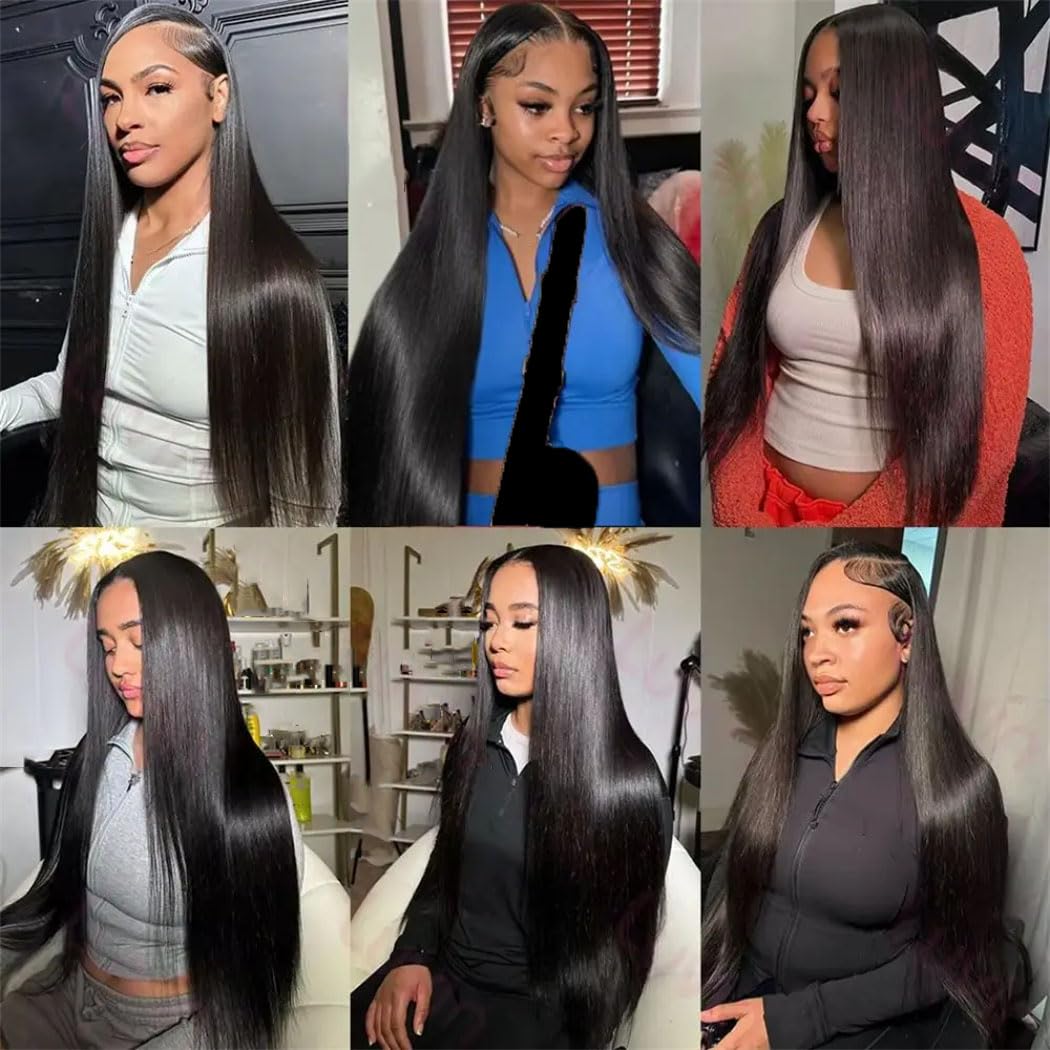 Women's 200 High Density 13X6 HD Lace Front Wig 13X4 Pre-Plucked Bone Straight Human Hair Lace Frontal Wigs
