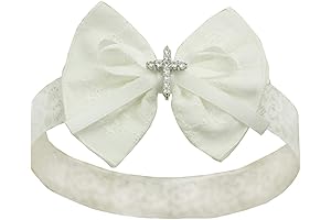 White Baby Girl Baptism Headband