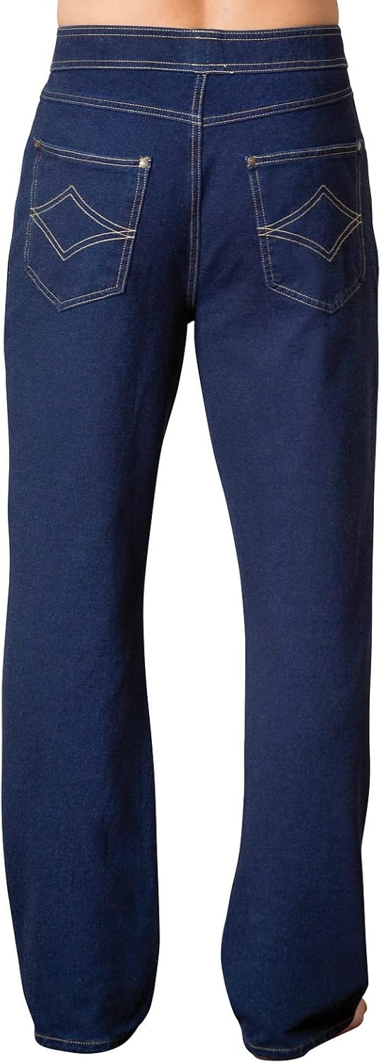 PajamaJeans Mens Pull On Jeans - Elastic Waist Pants Men - Pajama Jeans Denim Straight Leg Sweatpant Jeans Men Pull Up Jeans Regular Small Indigo