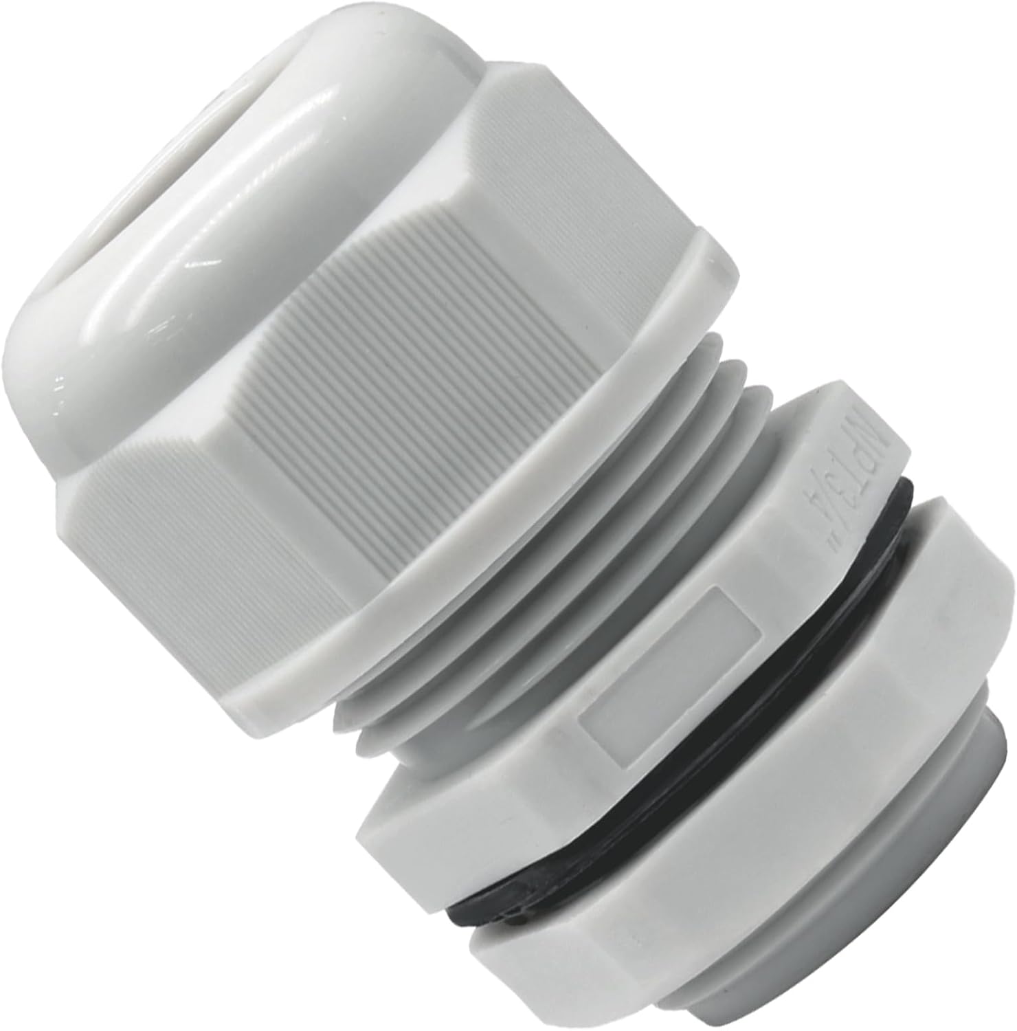12 Pcs 3/4" NPT Nylon Cable Glands, Grey Strain Relief Cable Cord Connector IP68 Waterproof Junction Box Wire Protectors Adjustable for 13-18mm Cable Diameter
