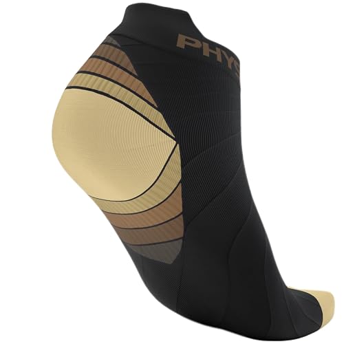 Physix Gear Short Compression Socks for Men & Women - Best Low Compression Socks Women & Men Ankle Socks with Arch Support