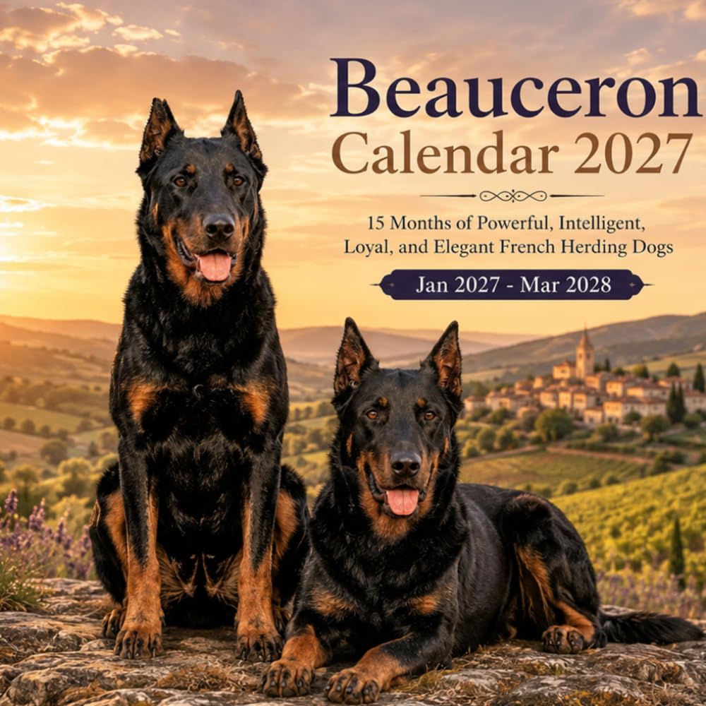 Beauceron Calendar 2027: 15 Months of Powerful, Intelligent, Loyal, and Elegant French Herding Dogs | Jan 27–Mar 2028