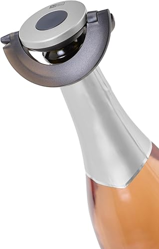 AdHoc FV53 - Tapón para champán y champán (plástico/silicona), color negro y pla
