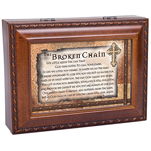 Cottage Garden Broken Chain Inspirational Woodgrain Rope Trim Music Box Plays Amazing Grace #TOP6