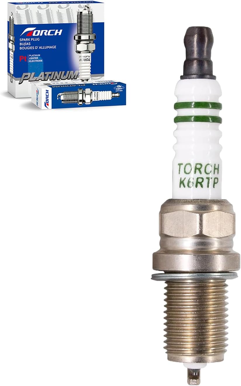 6PK TORCH K6RTP Spark Plug Replace for NGK 7092 BKR6EGP Spark Plug, for CHAMPION 7346 RC10PYP4, for Autolite AP3923, for Bosch F6DSR FR7DPP10, for Daihatsu 999-06910-X9-029, for Denso IK20 VK20T, OEM