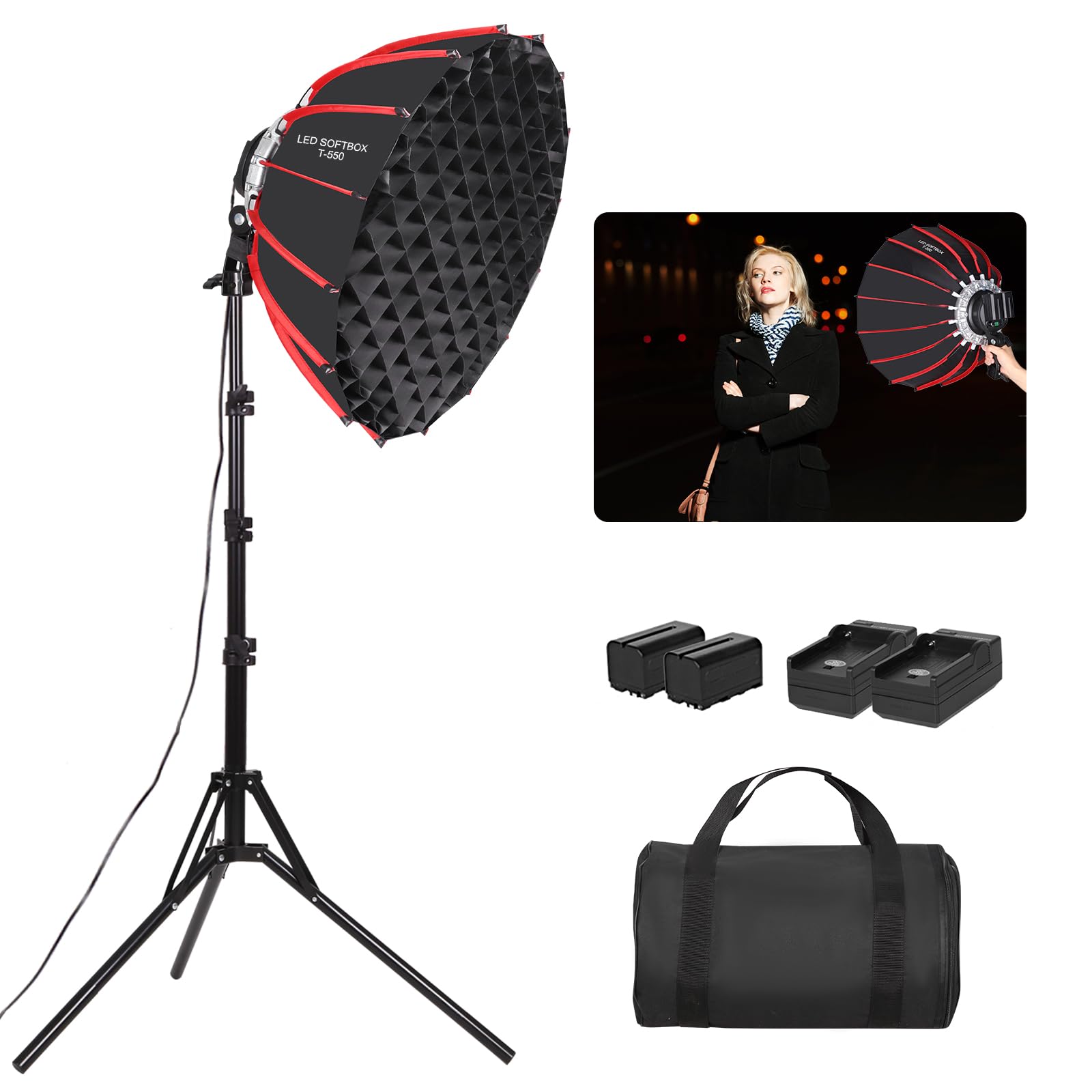 Amazon.com : XPAISYQC 21in/55cm 60W Handheld LED Softbox Light