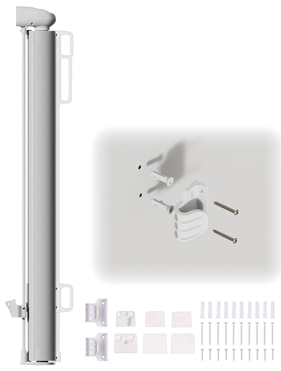 Carlo Milano Absperrgitter: Ausziehbares Treppenschutzgitter, 13-500 cm, 85 cm hoch, weiß (Baby-Gitter Treppe, Türschutzrollos, Hund)