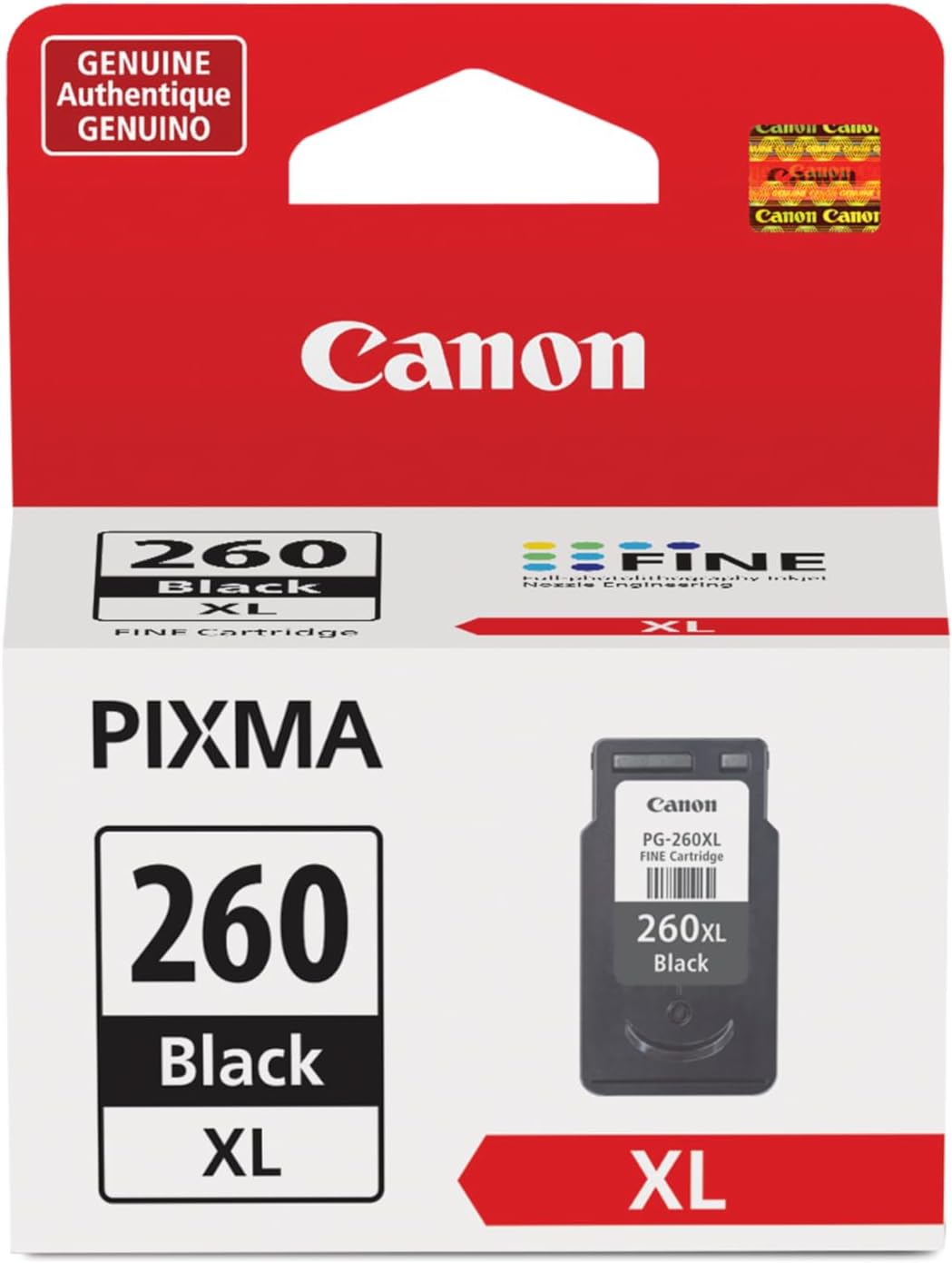 Canon PG-260 XL Genuine Black Ink Cartridge, Compatible with TS5320/6420/6420a,TR7020/7020a