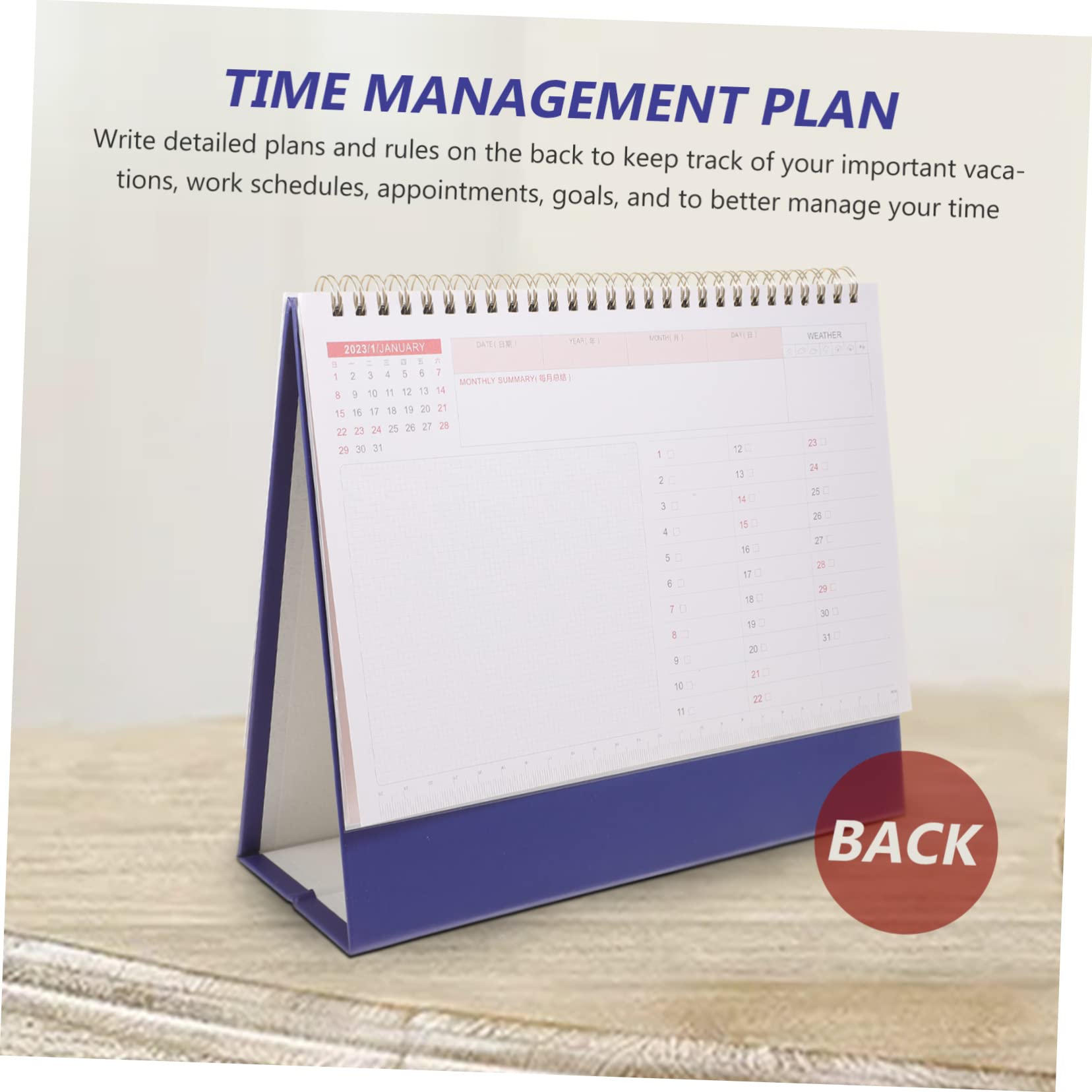 Lurrose 4stücke Dekorativer Tischkalender Für Büro Und Zuhause Stabiles Standdesign Für Einfache Planung Und Organisation Für Schreibtische Und Tägliche Nutzung