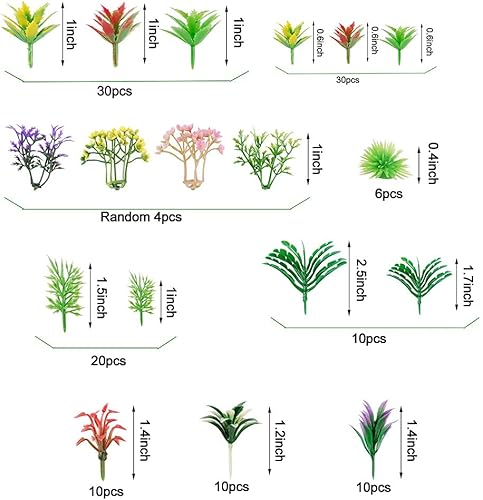 Miniatura 2 de NWFashion 130 piezas de árboles modelo plantas en miniatura+piedra mixda+arena azul hada jardín árboles modelo paisaje (árbol + arena)