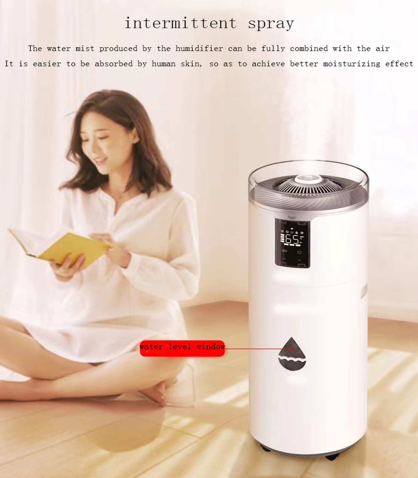 Umidificatore Smart New 17L Grande capacità Grande Nebbia Umidificatore Ufficio Commerciale Industriale Atomizzatore Spray Casa Camera da Letto Supermercato Frutta E Ver,Doppio Nucleo