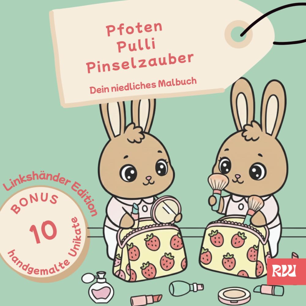 Pfoten Pulli Pinselzauber. Dein niedliches Malbuch: Linkshänder Edition. Cozy und kawaii Motive zum Entspannen für Kinder, Teenager und Erwachsene (Malbücher für Linkshänder)