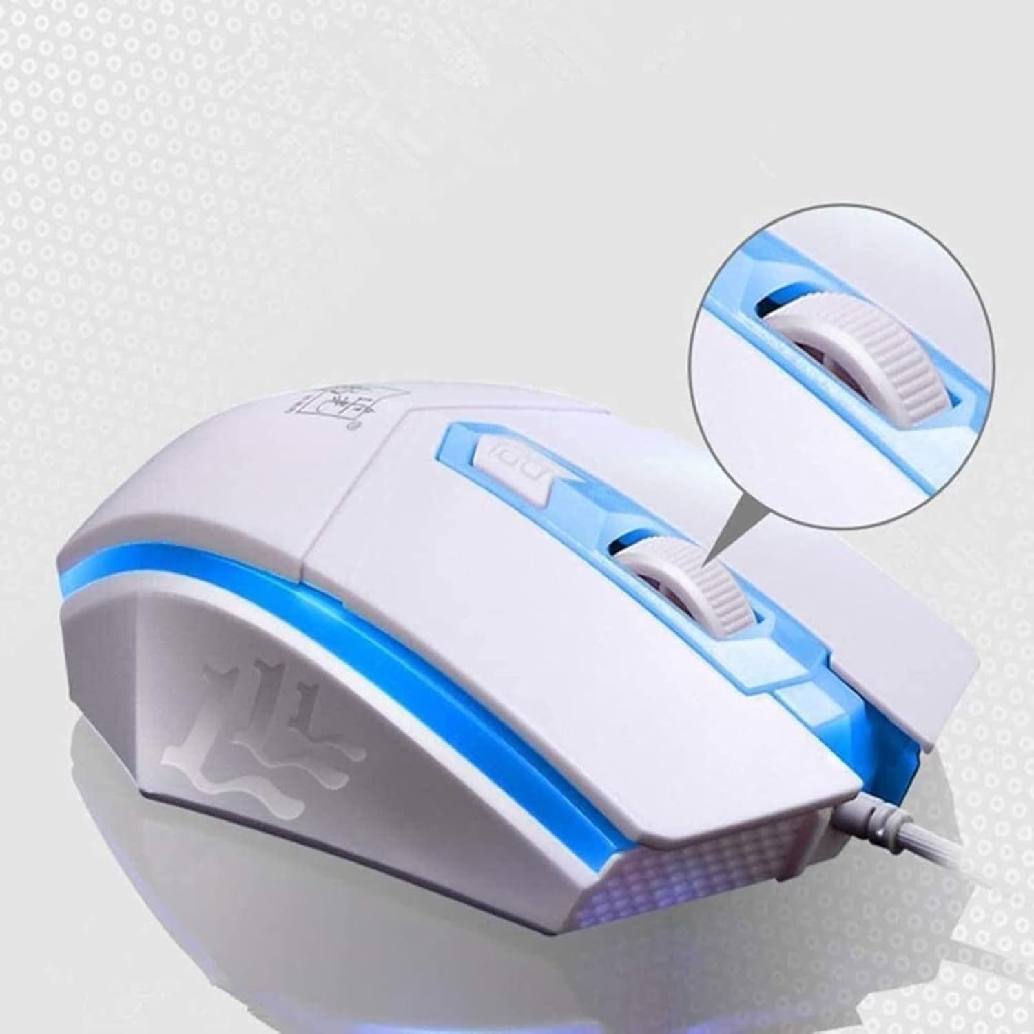 Podświetlany Klawiatura Mechaniczna USB Mysz do Gier Zestaw Przewodowy Ergonomia dla Graczy Czarno-Biały Kombo