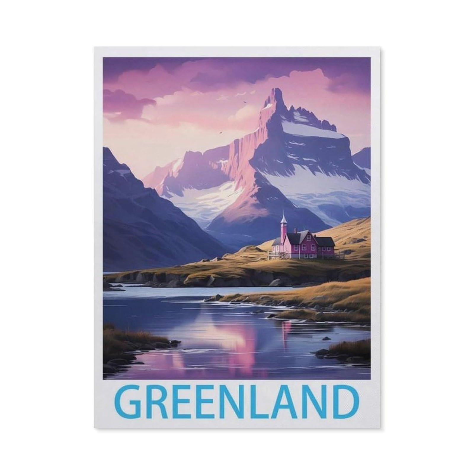 BEAYODKP Diamond Painting Kits for Adults and Kids，Greenland Vintage Travel Posters，Full Drill Round Rhinestone Paint with Diamonds（30 x 40 cm/11.81 x 15.74 inches）-BY72