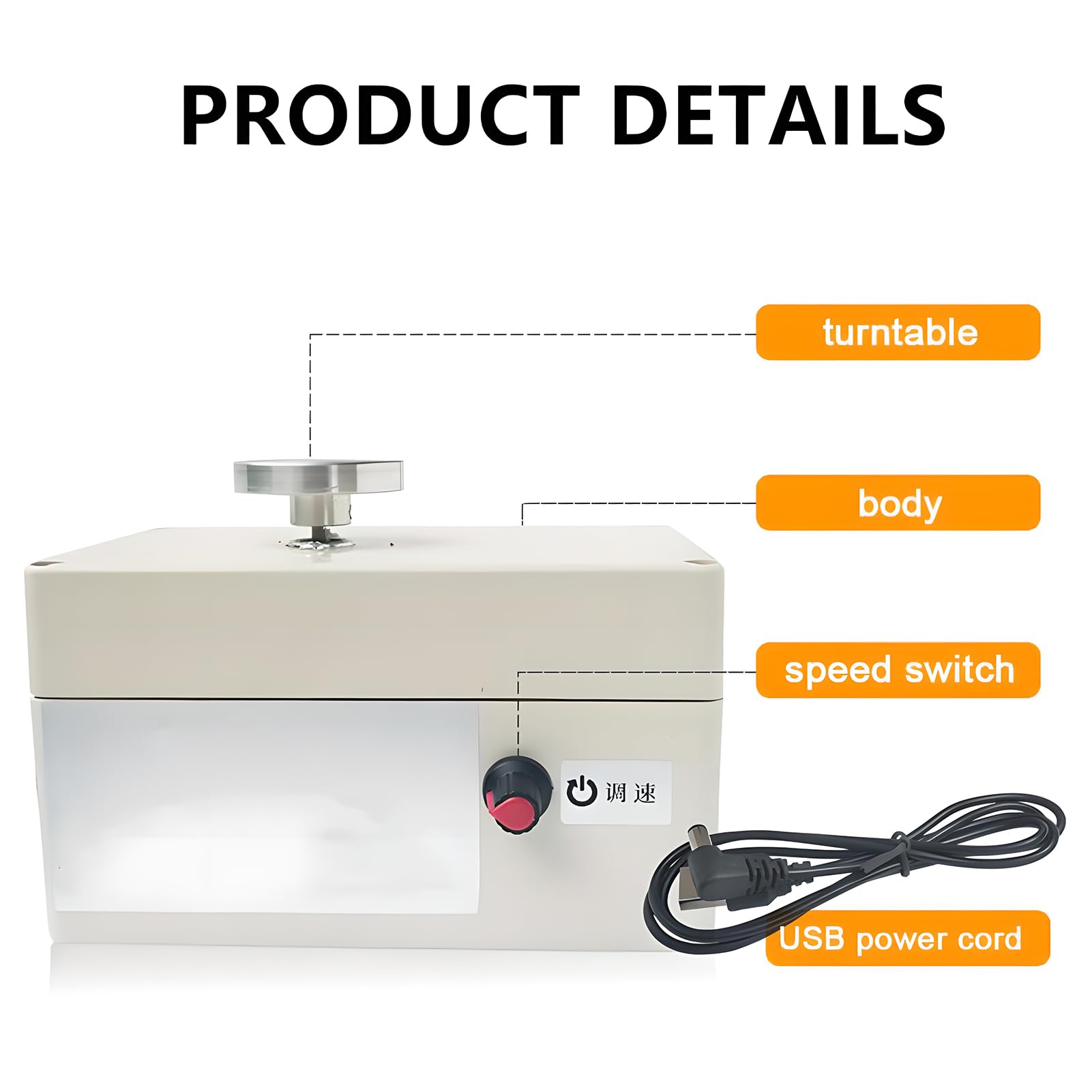 Mini koło garncarskie dla dzieci i dorosłych – przenośny zestaw do lepienia z gliny z zasilaniem USB, regulowana prędkość 2300RPM, obrotowe, aluminiowa obudowa
