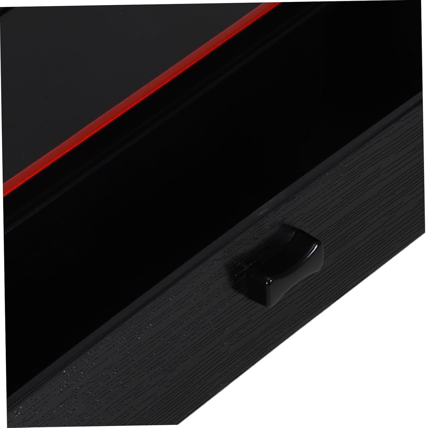 VALICLUD Wood Grain Chopsticks Storage Box Japanese Style Cutlery Organizer Black Portable Utensil Case for Tableware