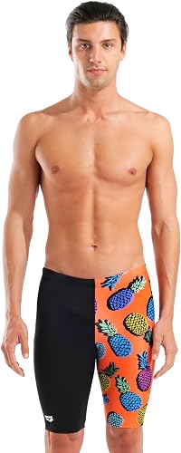 ARENA Performance Men's Pineapples Swim Jammer MaxLife Athletic Practice Knee Le