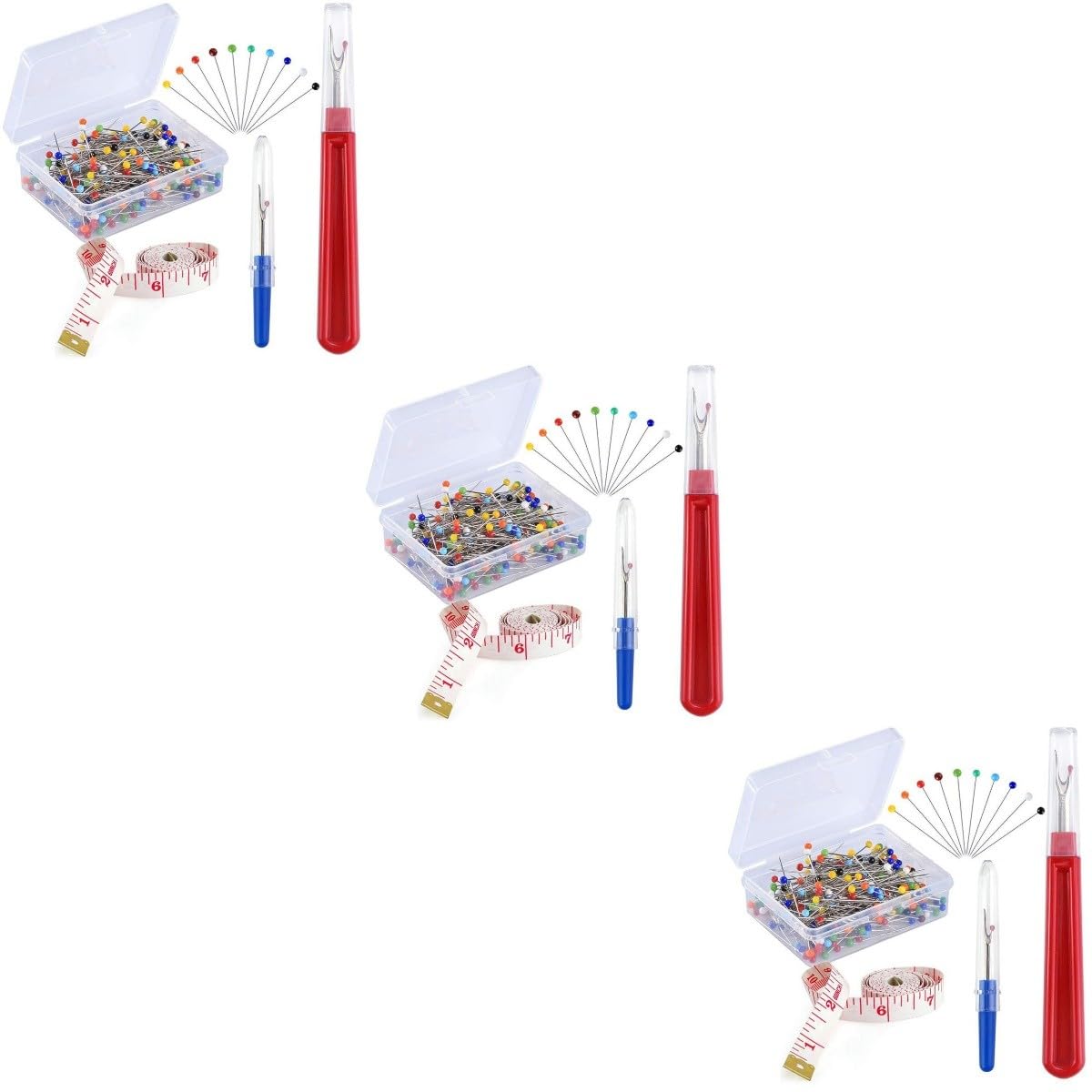 SHINEOFI 3juegos De Costura Para Punto De Con Alfileres Coloridos Descosedor y Cinta Para Manualidades y Proyectos De