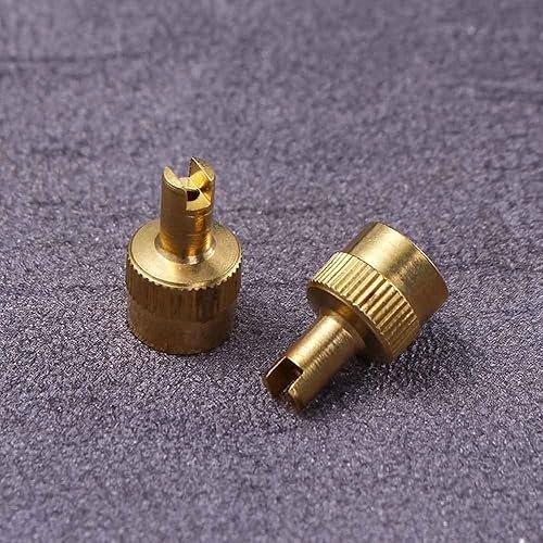 Miniatura 4 de 4 tapas de válvula de ranura ranurada de metal plateado con válvula ranurada tapa de válvula removedor de núcleos tapas de rueda para pezón