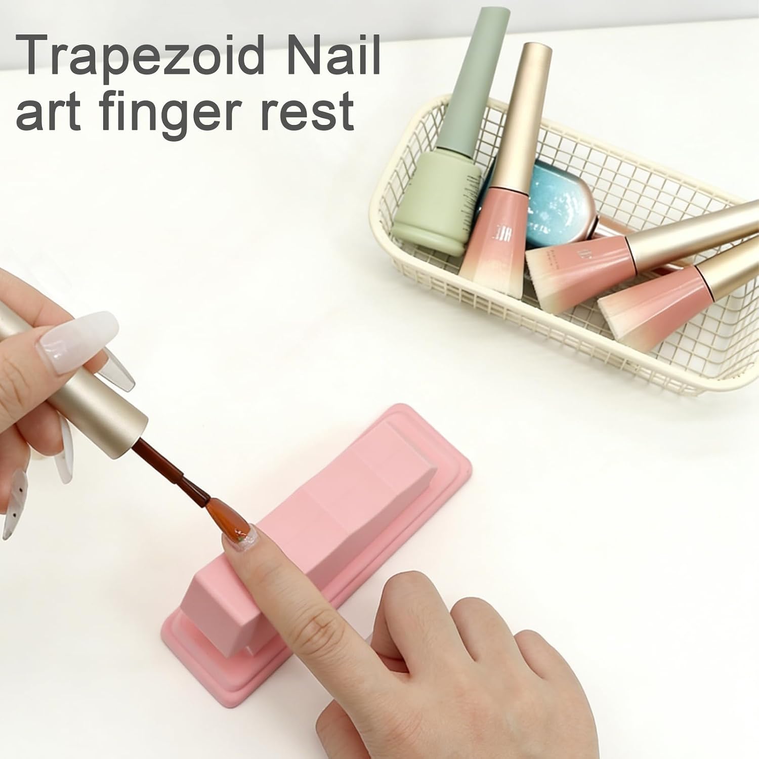 Stair-Shaped Nail Art Finger Rest - Nail Polish Finger Holders, Hand Stand for Nails, DIY Manicure Finger Rests, Nail Stand, Nail Holder for Painting Nails (Blue)