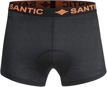 Santic Cycling Underwear 3D Padded Bike Underpants Bicycle Gel Shorts for Men Women Black