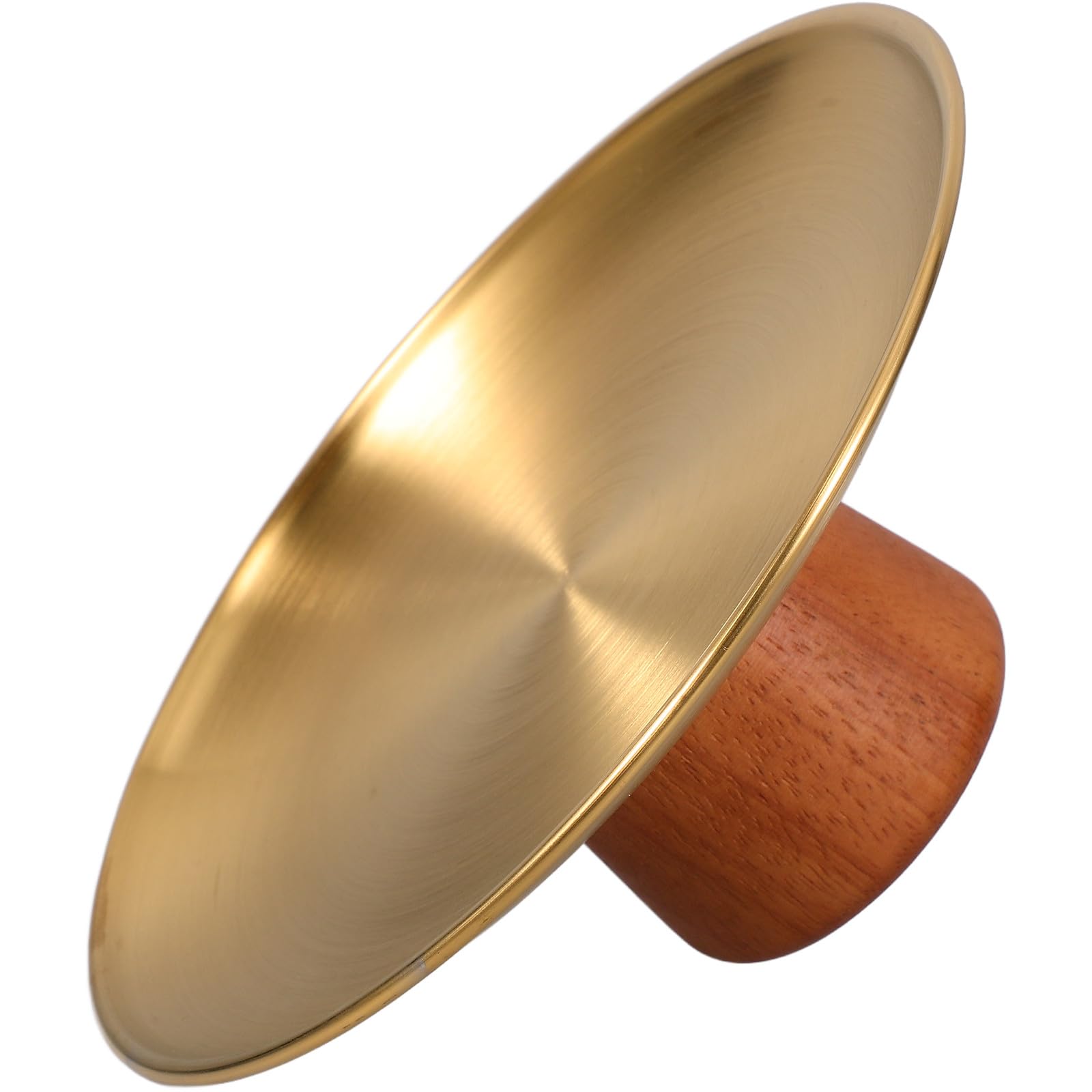 Elegante ciotola per frutta in acciaio inox con piede alto e base in legno, vassoio decorativo rotondo per frutta fresca, dessert e snack, robusta, facile da pulire, elegante espositore per cucina