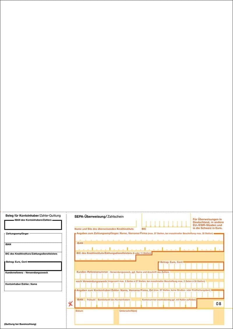 Überweisung Zahlschein