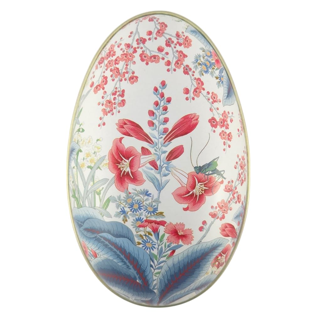 That's Crackers Tropical Flowers | Two Part Fillable Tin Easter Egg | Sanderson | Flat Base 11cm