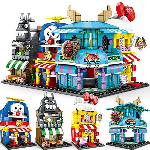Building Blocks Disney Castle Minions Doraemon Street Scene Assembly Toy