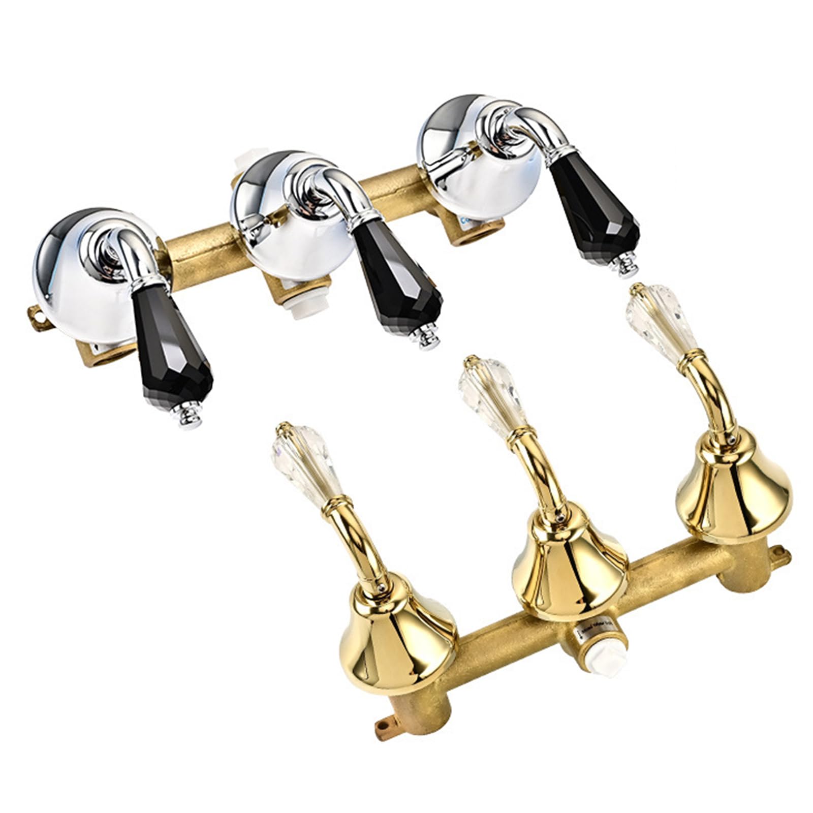 XJTNLB Miscelatore Doccia Incasso Cromato Set Doccia con Soffione e Doccetta con 2 Manopole