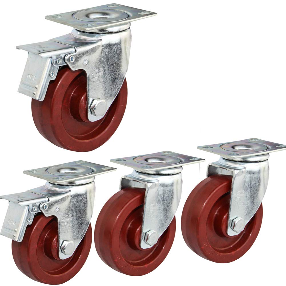 Zguouzantye One Color 4 Heavy Duty Caster Wheels 75Mm For Oven Trolley