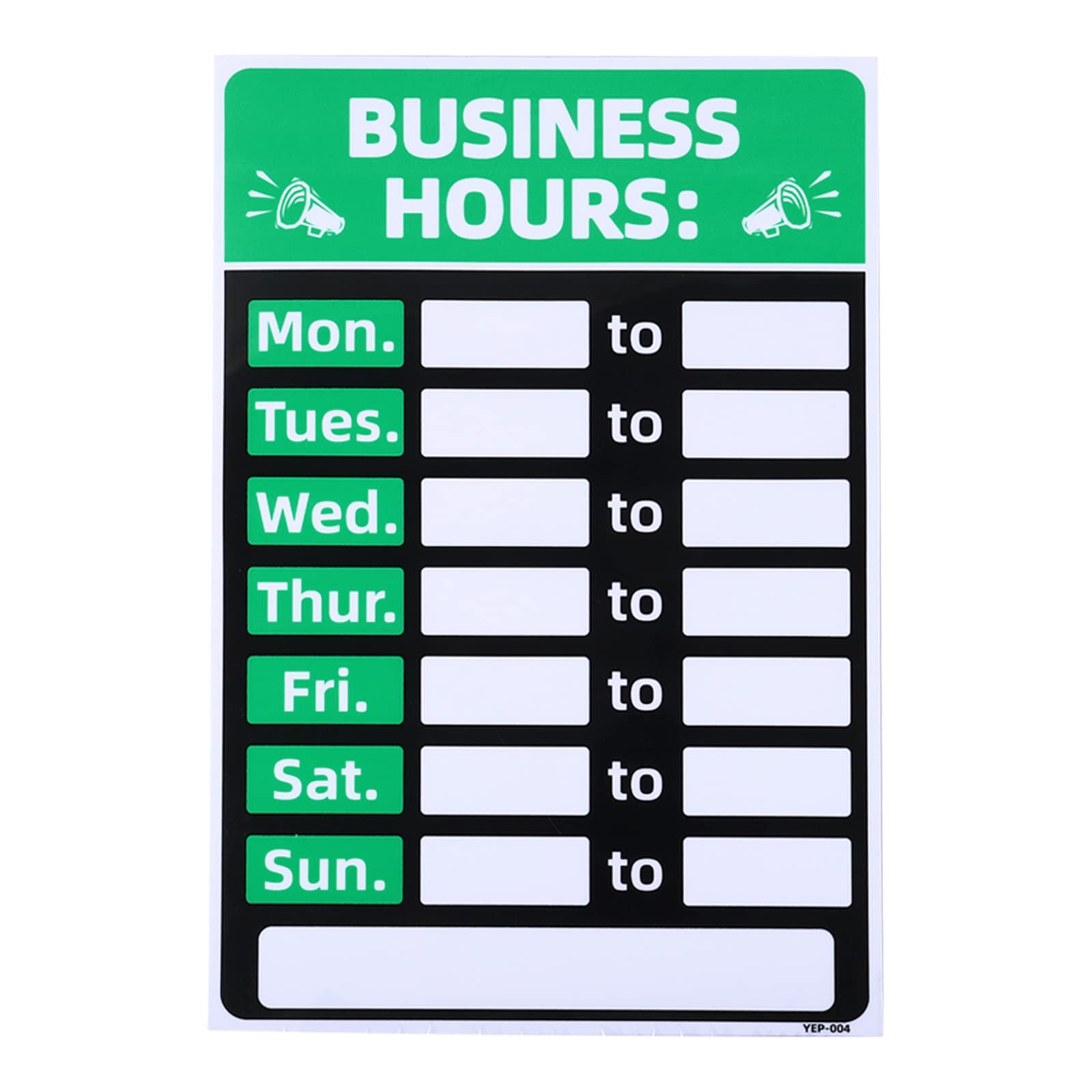 PATIKIL Business Hour Sign, 1 Set 8"x12" PVC Self Adhesive Operation Hour Changeable Store Hours Sign with Number Sticker for Store Business Shop, Green