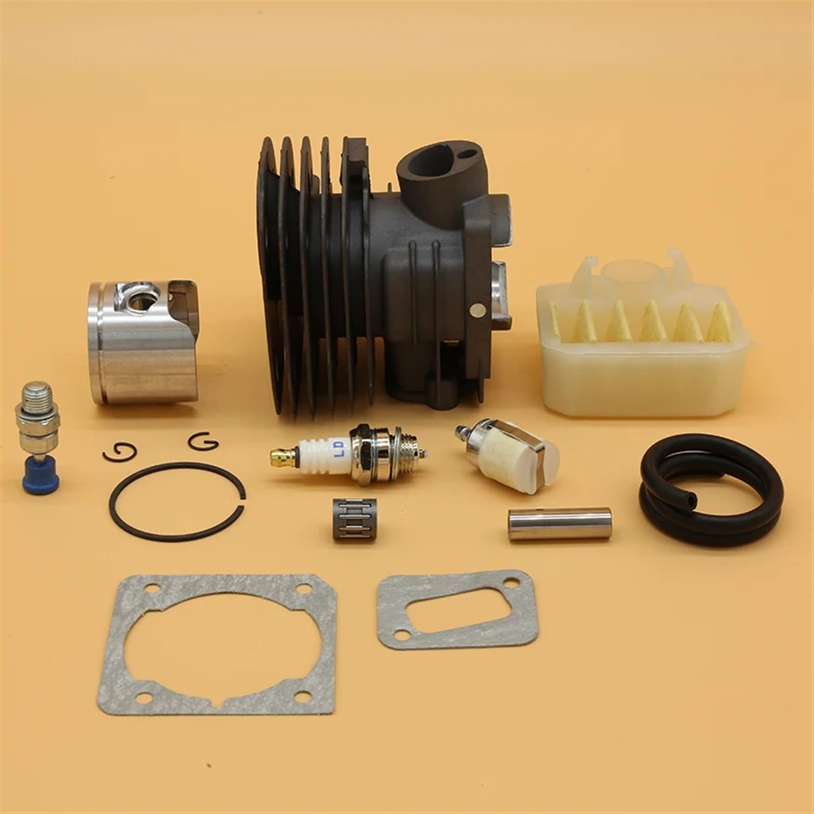 Kit de junta filtro aire cojinete pistón cilindro 44 mm for motosierras Husqvarna, 350, JONSERED, 2150 2152 2153 2149 Filtro de aire para motor de cortacésped