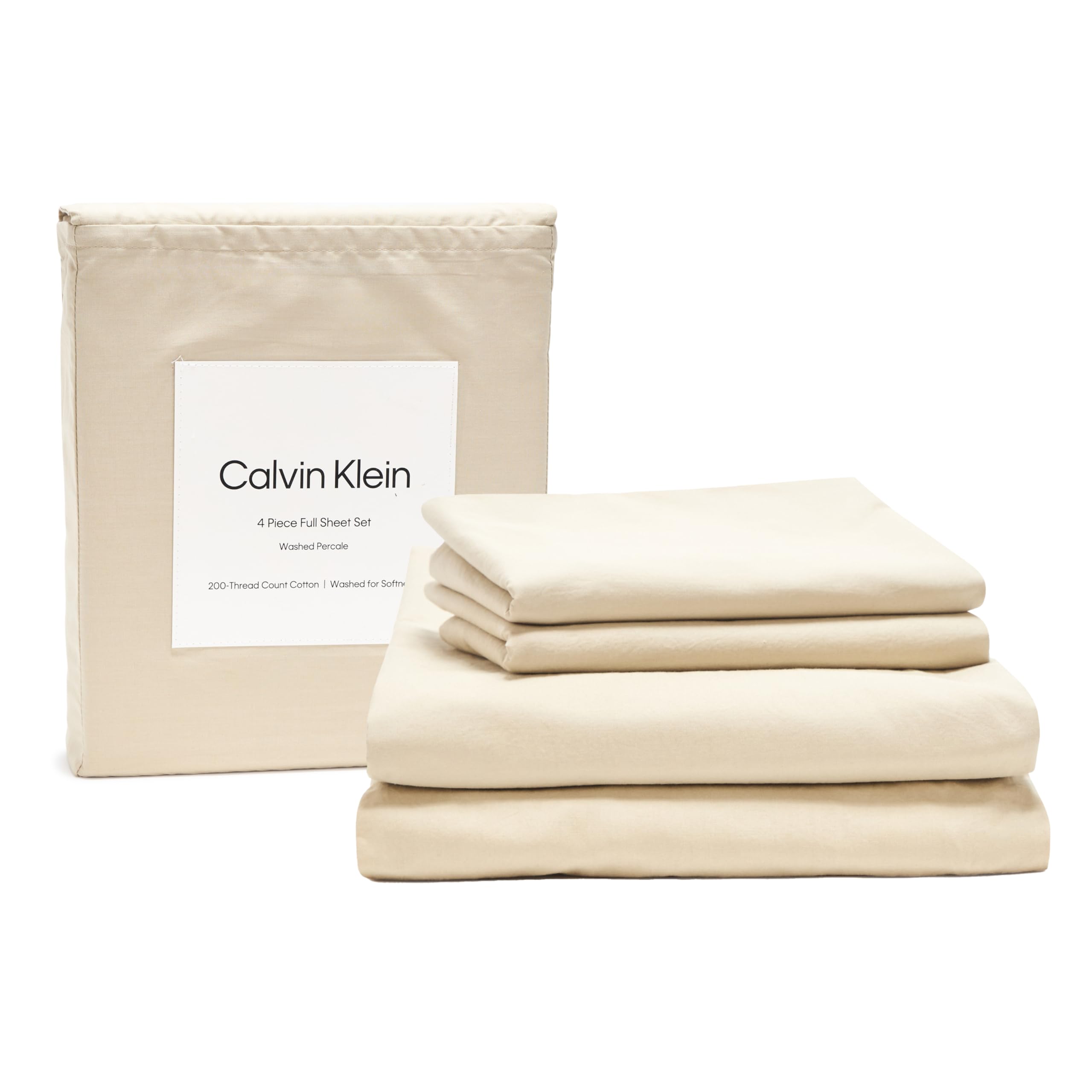 Drap de lit Calvin Klein à poches profondes pour grand matelas double