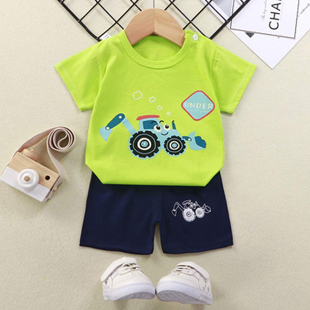Kleinkind Jungen Kurzarm T-Shirts und Shorts Set Dinosaurier Tee Shirts für Alter 1-6 Jahre