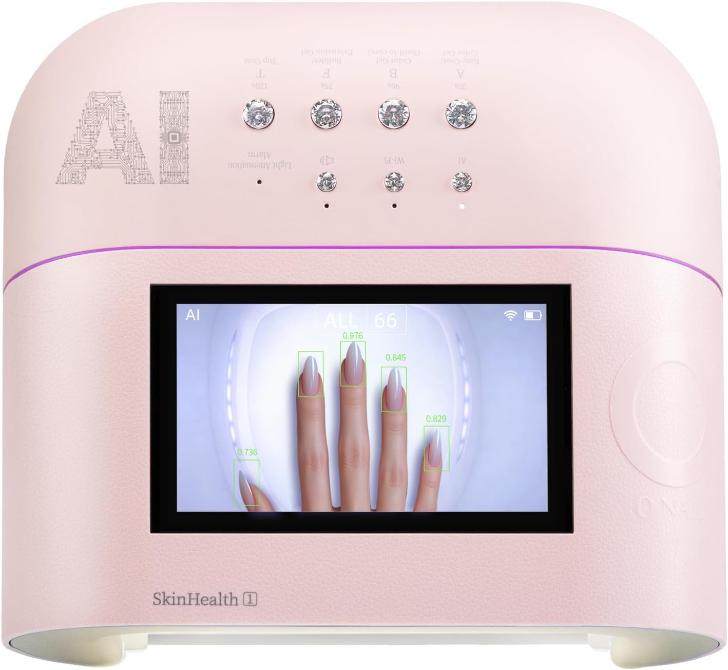 AI UV LED Best Nail Lamp-O NAIL AI Precision Scan,Reduce Excess UV Skin Damage-2in1 AI Computer&Nail Dryer with HD Visible Screen,109 LEDs 2X Faster Curing,Nail Curing Lamp for Salon and Home Pink