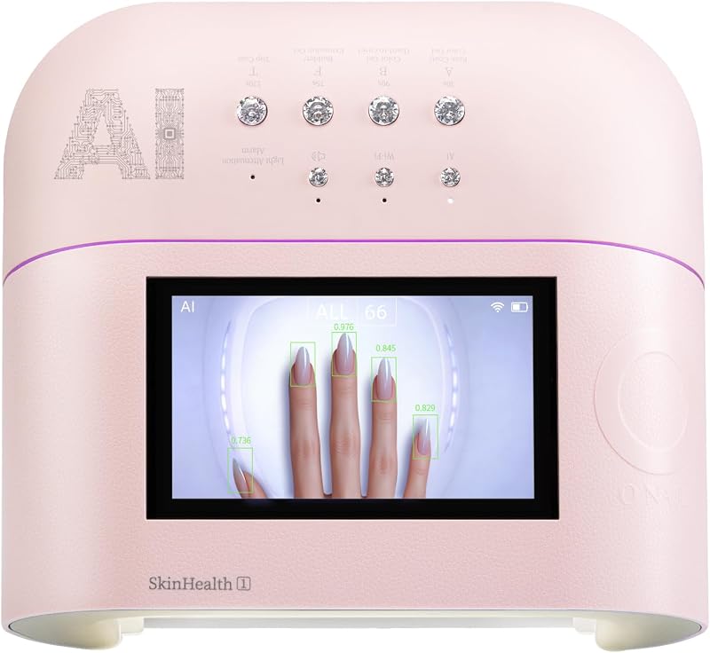 AI UV LED Nail Lamp for Gel Nails - O NAIL AI Smart Precision Scan Reduces UV Exposure, 109 LED Nail Dryer with HD Display, 2X Fast Curing Light for Salon & Home (Battery Not Included)
