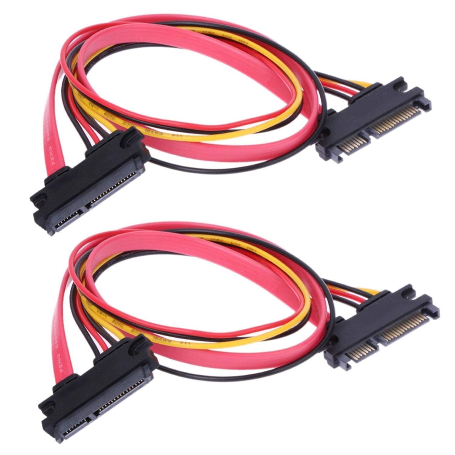WiredCom 22Pin Male to Female SATA Power Cable 22Pin (7+15) Male Plug to 22 Pin (7+15) Female Jack Connector SATA Serial ATA Data Power Combo Extension Cables Wire Cords Cable (Pack Of 2) (B0D8HCJ3R9) Amazon Price History, Amazon Price Tracker