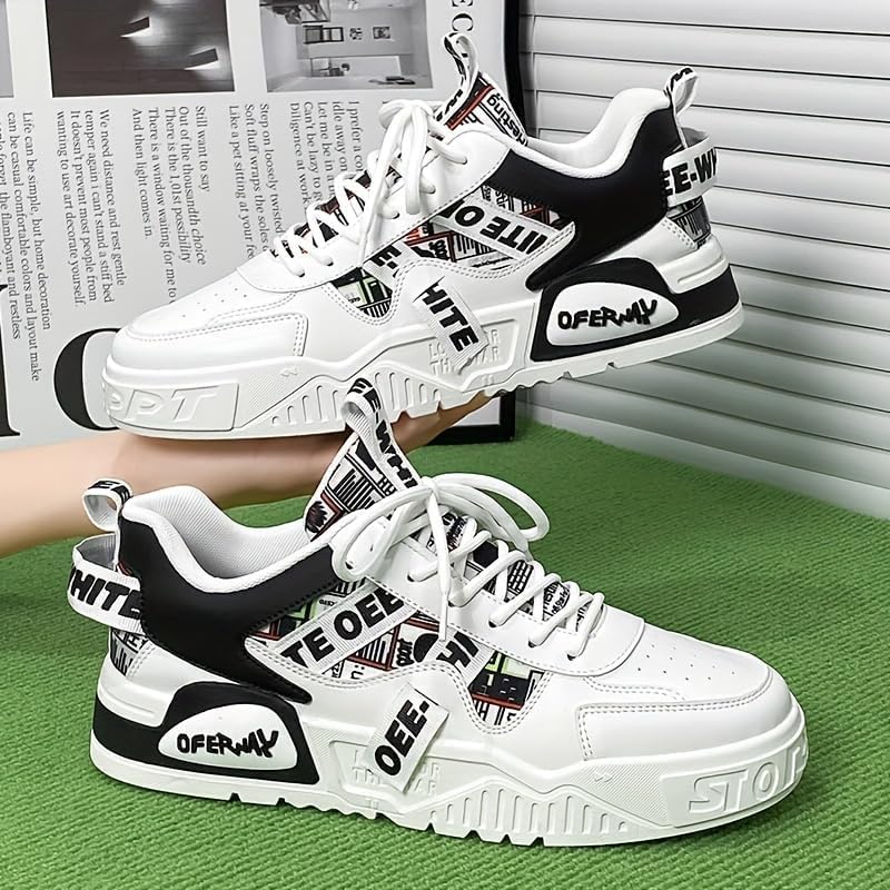 Big Size Men's Fashion Streetwear Skateboarding Sneakers - Non-Slip Lace-Up Shoes4