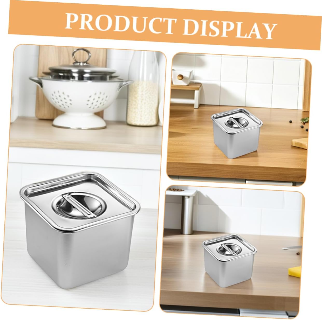 2Pcs Stainless Steel Buffet Pan with Lid Commercial Grade Food Container for Catering Buffet Dish Tray for Freshness Nutrient Retention