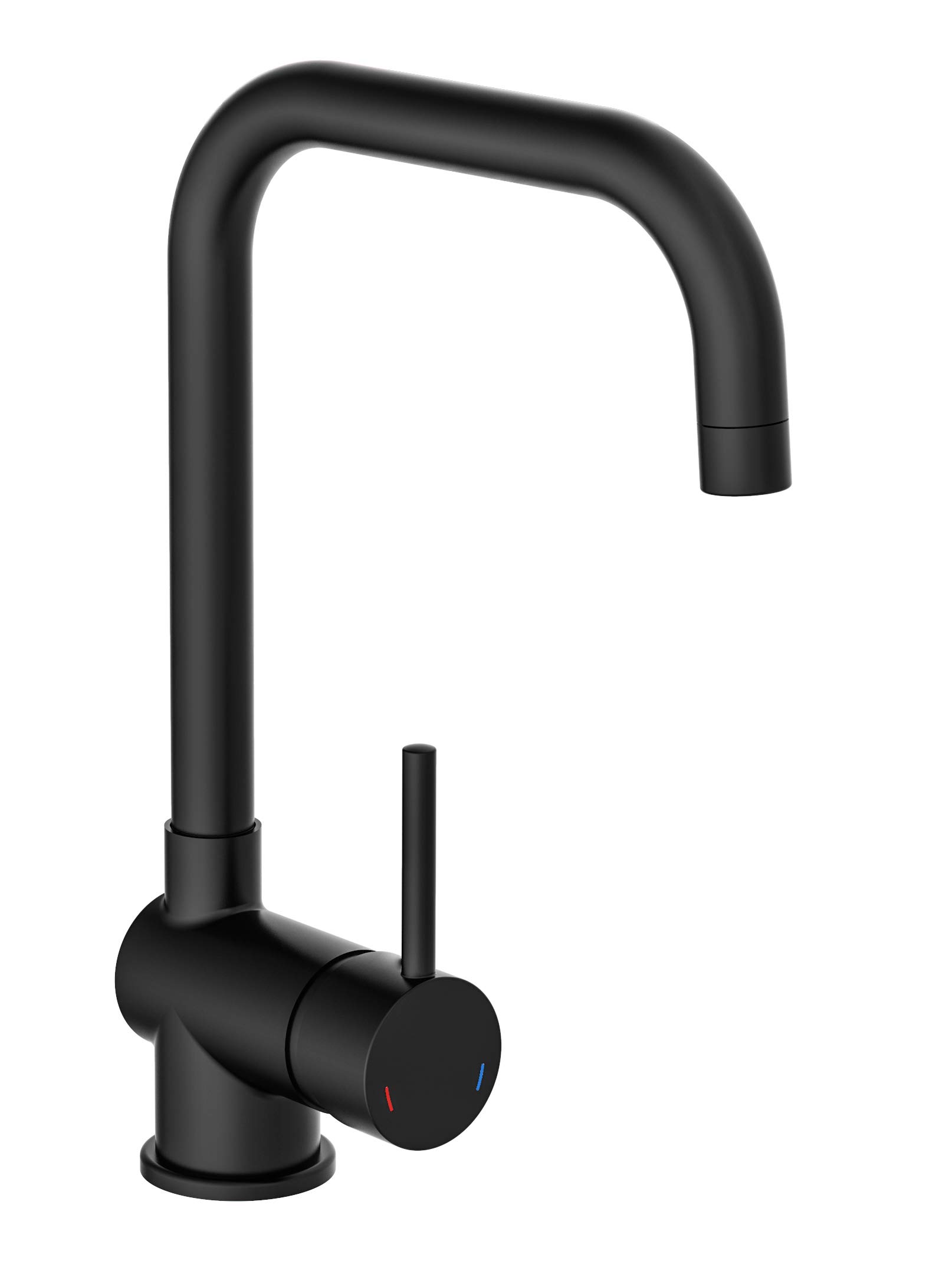 EISL FUTURA Spültischarmatur, Niederdruck Armatur Küche, energiesparende Küchenarmatur, Wasserhahn Küche 360° schwenkbar, Einhebelmischer Schwarz matt, NI182GABL-LP