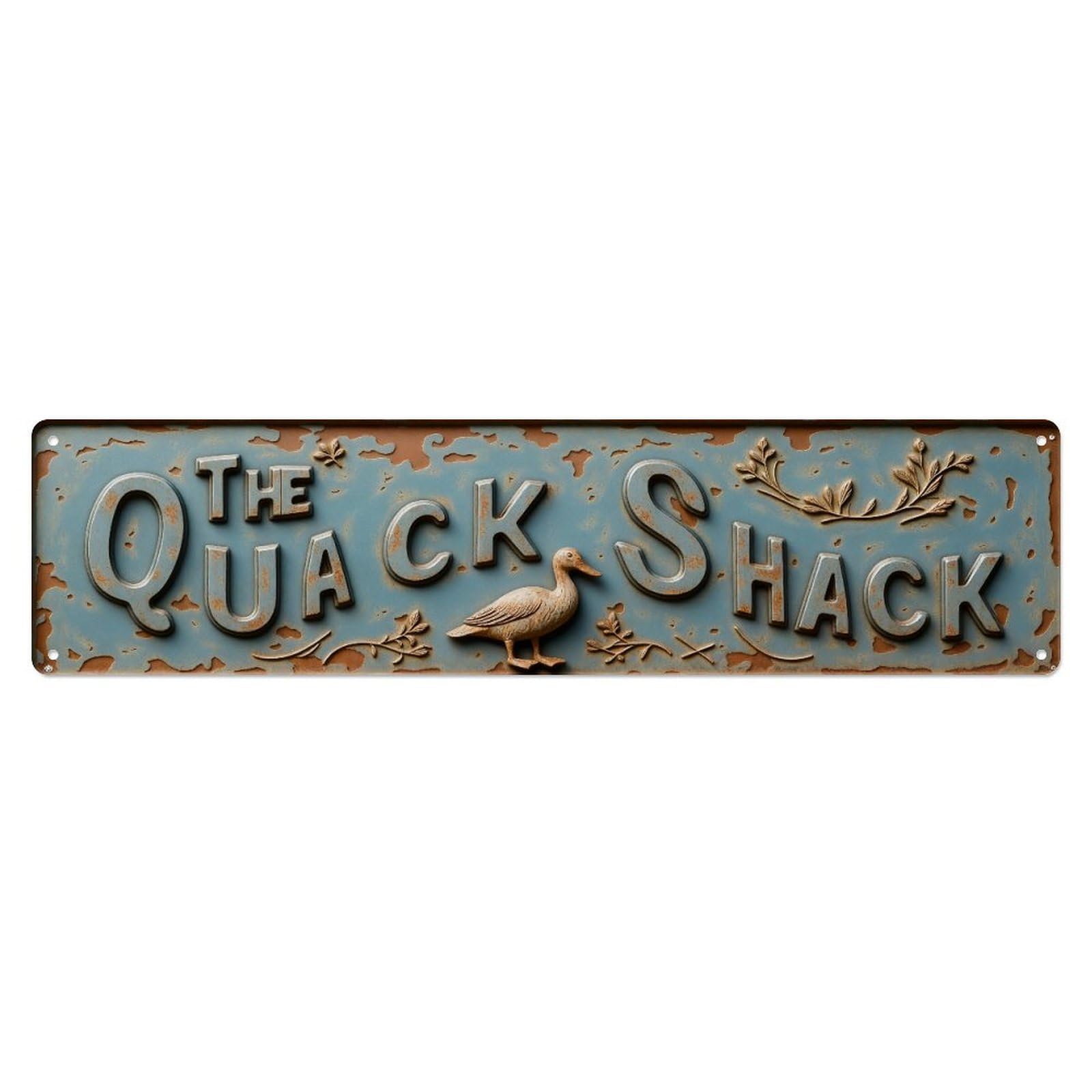 The Quack Shack Sign With Duck Tin Sign Vintage Metal Sign Home Bar Garden Indoor & Outdoor Wall Decor Retro Metal Poster 4x16 Inch