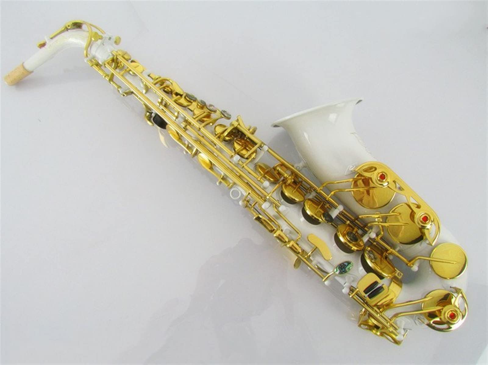 E Plate Saxophone Alto Saxophone Blanc Laqué Saxophone Laqué en Laiton en Laiton en Laiton De Haute Qualité Saxophone Professionnel