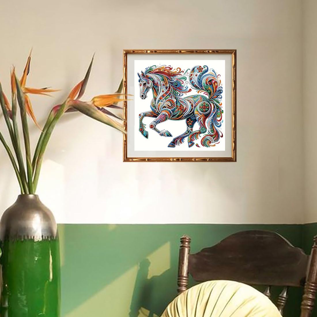 Amazon.co.jp: LEADINTOP ダイヤモンドアート 美しい 馬 不規則ビーズ